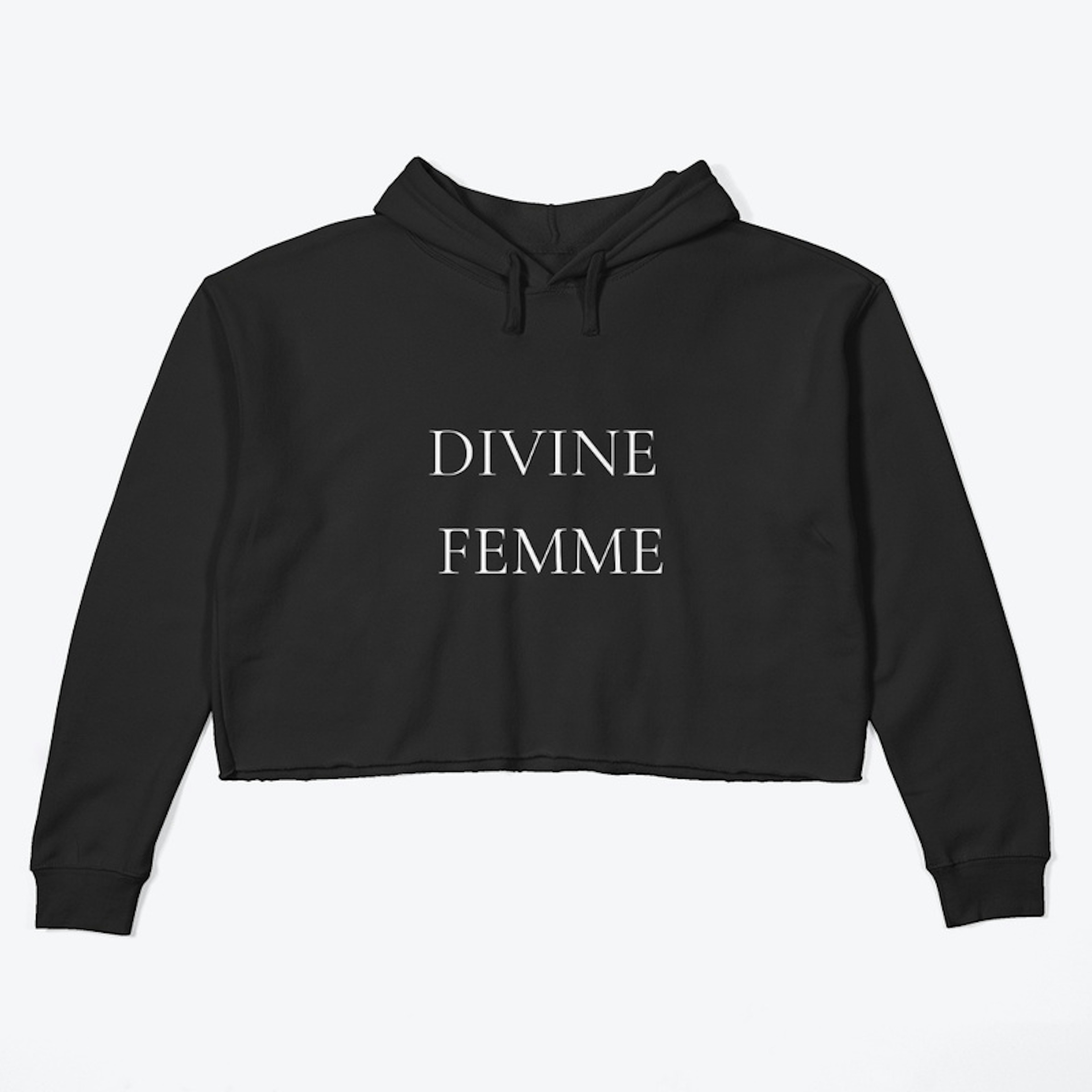 Divine Femme Crop Hoodie (Black)