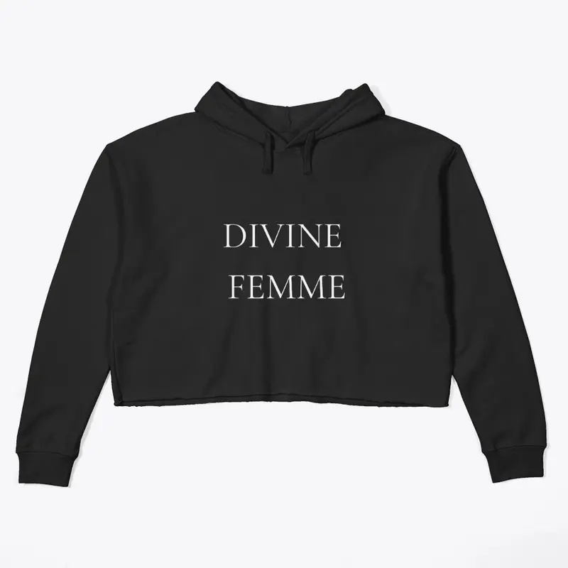 Divine Femme Crop Hoodie (Black)